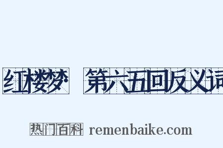 红楼梦·第六五回反义词是什么意思的图片